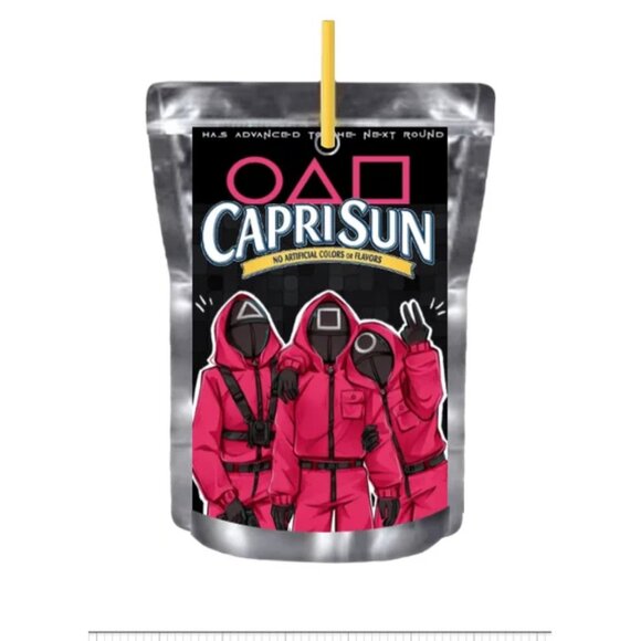 Happy Birthday Gaming Design Juice Pouche labels, Pink & Black, Set of 12 - Picture 1 of 5